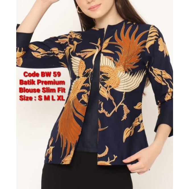 BLOUSE KEMEJA BATIK WANITA SLIM FIT BEST SELLER