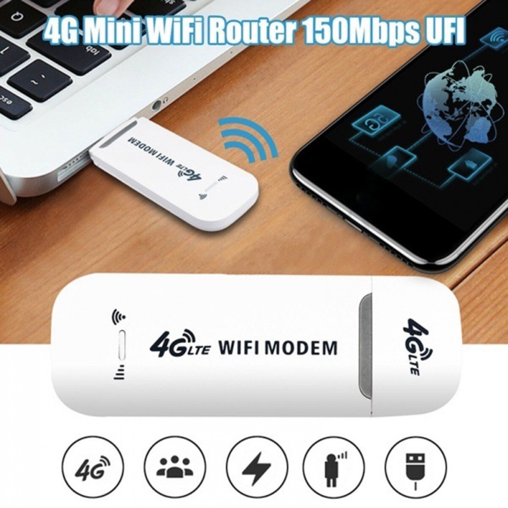 Modem 4G LTE Speed 150Mbps Travel Use Home Use USB Interface Support 8 Devices