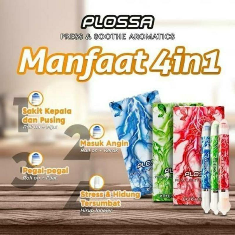 (PROMO) PLOSSA MINYAK ANGIN / INHALER AROMATHERAPHY 4 IN 1 VARIAN RED HOT/BLUEMOUNTAIN/EUCALYPTUS