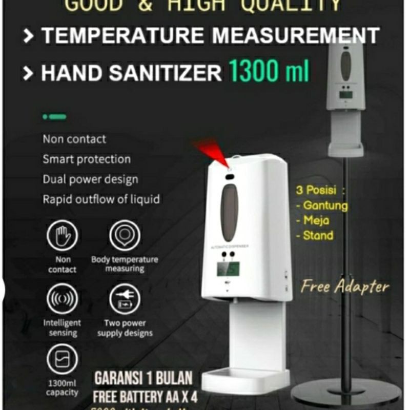 6set Tripod Plus Dispenser Hand Sanitizer Otomatis Thermometer Shopee Indonesia