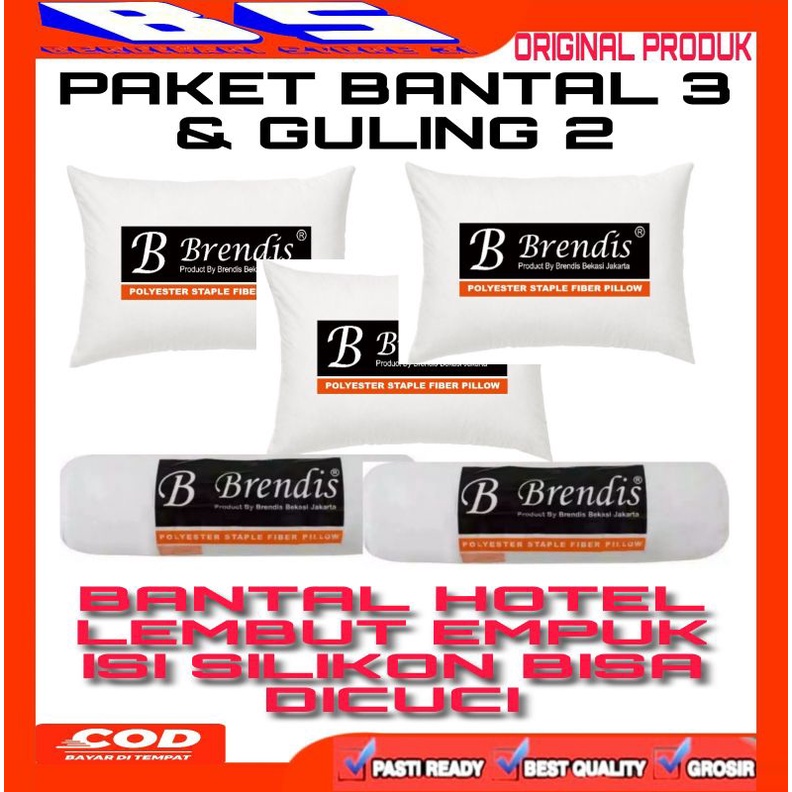 [BS] BANTAL HOTEL BRENDIS ISI 5 PCS BANTAL EMPUK LEMBUT BISA DICUCI ORIGINAL.