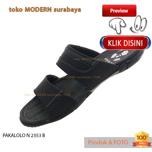 PAKALOLO N 2353 B sendal pria flat casual flip flop kulit