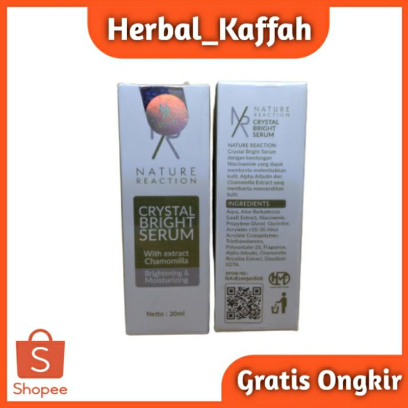 Nature Reaction Crystal Bright Serum Pencerah Wajah Penghilang Bekas Jerawat Asli Original 20 ml