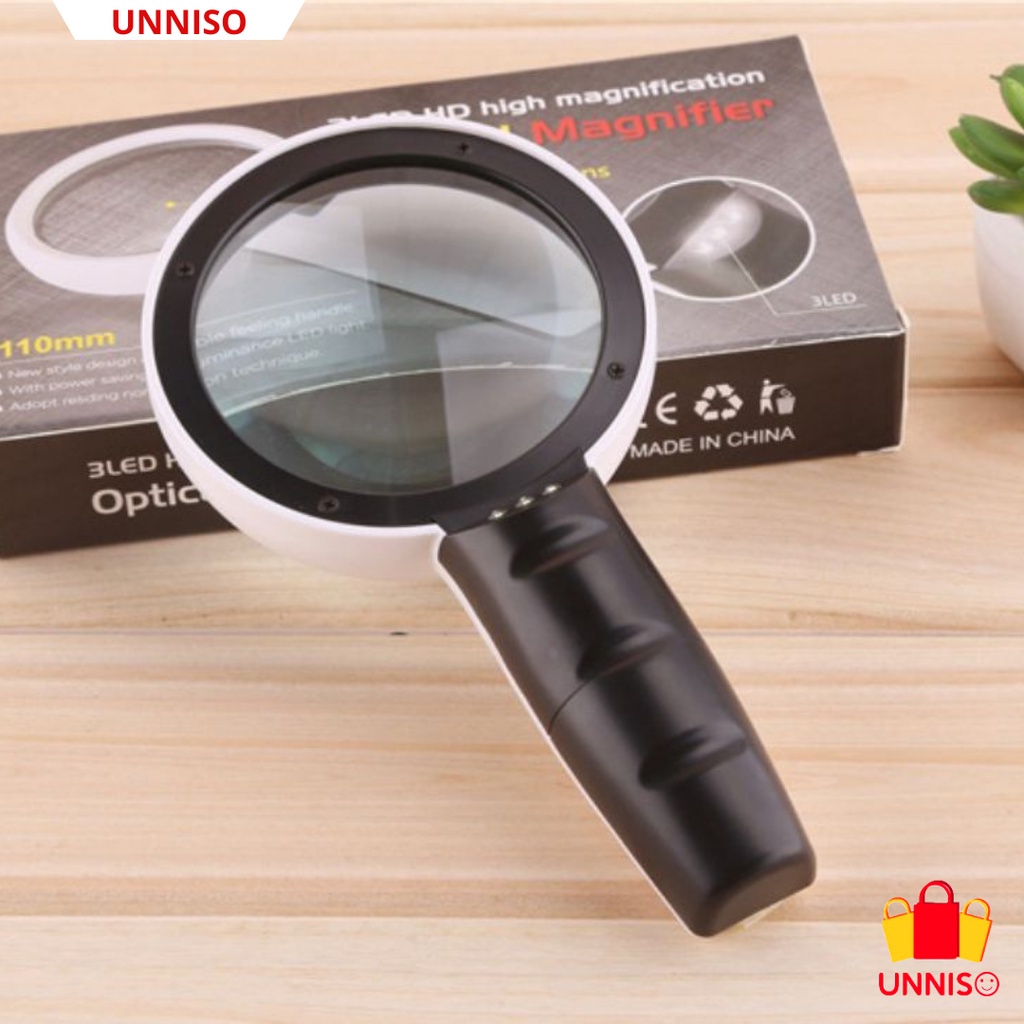 UNNISO - Manifier Glass Kaca Pembesar Lampu LED 95 Mm MG2