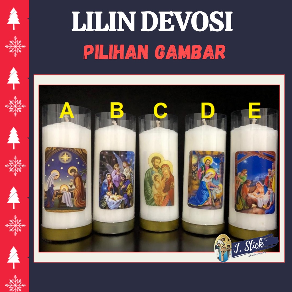 Lilin Rohani Katolik, Lilin Doa, Lilin Natal, Keluarga Kudus 14 cm (1pc)