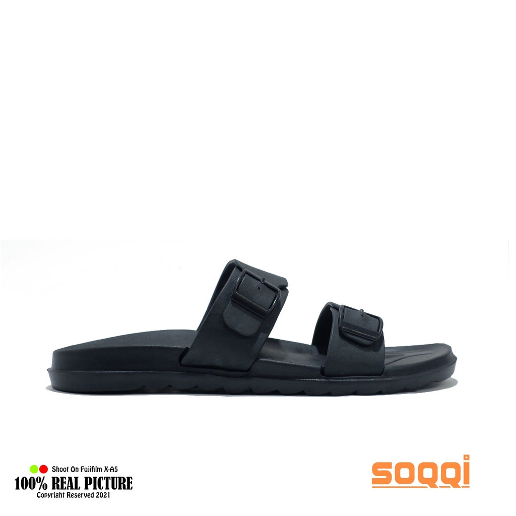 Sandal slop karet pria import original sendal selop cowok laki laki dewasa model casual slide tali 2 branded Soqqi-Dk 519 1SX promo lebaran murah bisa cod 40-44-4