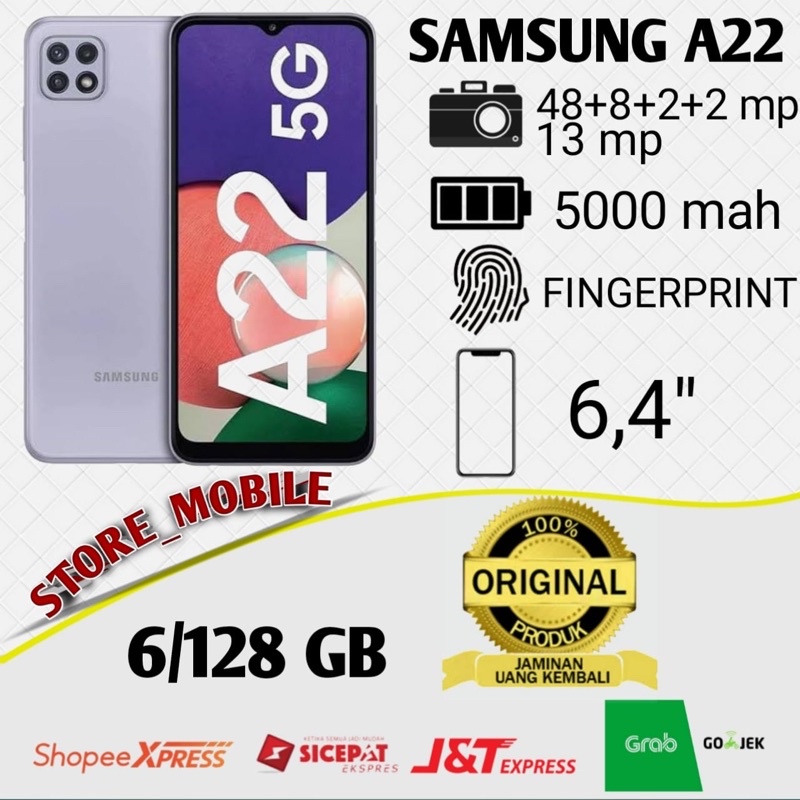 SAMSUNG GALAXY A22 5G 6/128 RAM 6GB ROM 128GB GARANSI RESMI