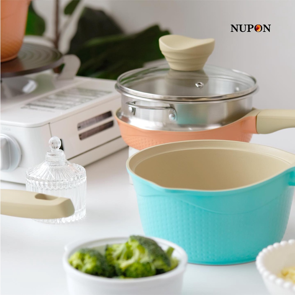 NUPON Haneul Mini Set Pan Baby Cookware 16cm include Stainless Steel Steamer- Panci Bayi Nupon Haneul Series