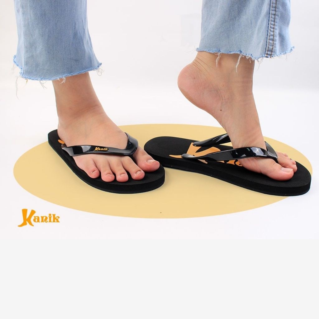 KANIK - Sandal Jepit Pria Kanik Original Warna Hitam