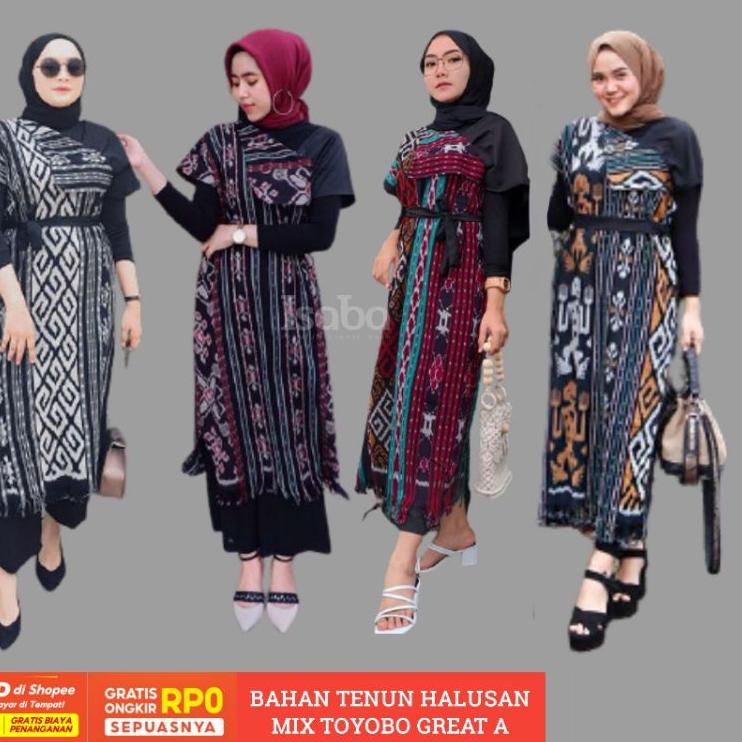 WCE Aurora dress | casual set couple prewedding baju tenun dress ethnic seragam tenun keluarga sarim