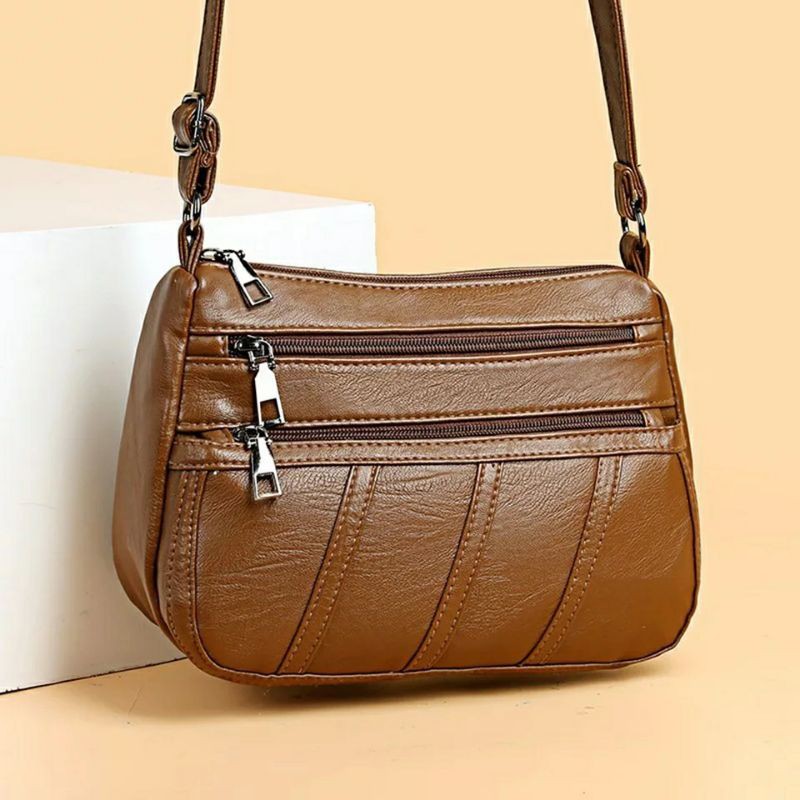 Hot Sale Fashion Tas Selempang Kulit Wanita Simple Multi-pocket Korean