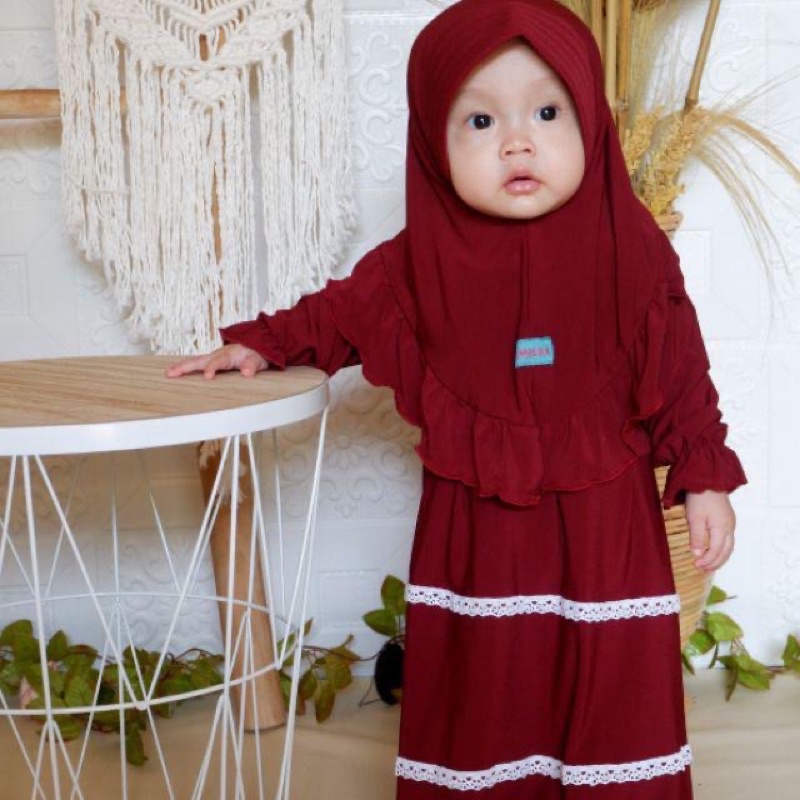 GAMIS ANAK KASILLA 1-3thn/ RENDA &amp;REMPEL SUSUN JERSY+jilbab