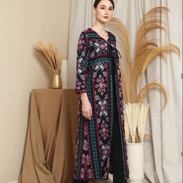 Long outher tenun motif moumere z1