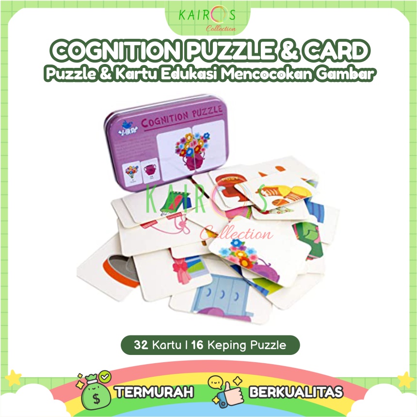 Puzzle Cognition Kartu Mencocokan Gambar / Cognition Puzzle / Flashcard / Kartu Belajar Balita