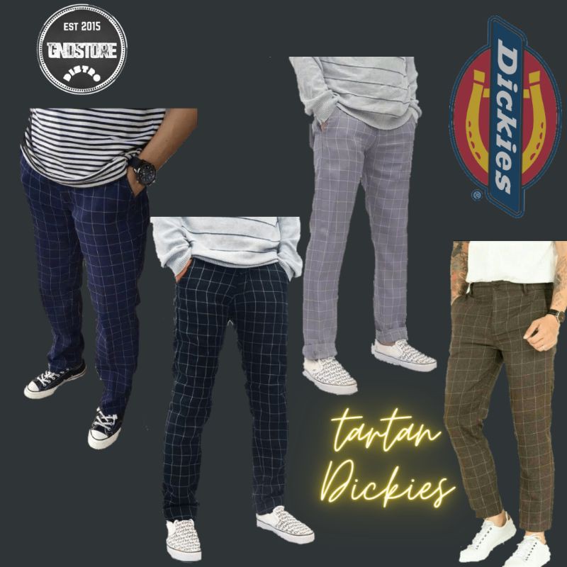 celana tartan dickies strip/celana kotak/celana salur/celana strip