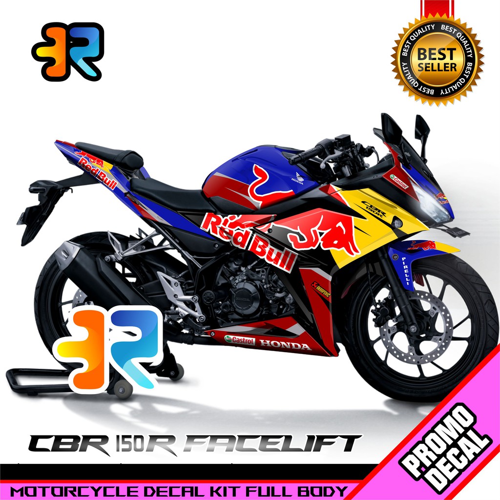 Decal Sticker Motor CBR 150R Facelift Desain Red Bull Full Body