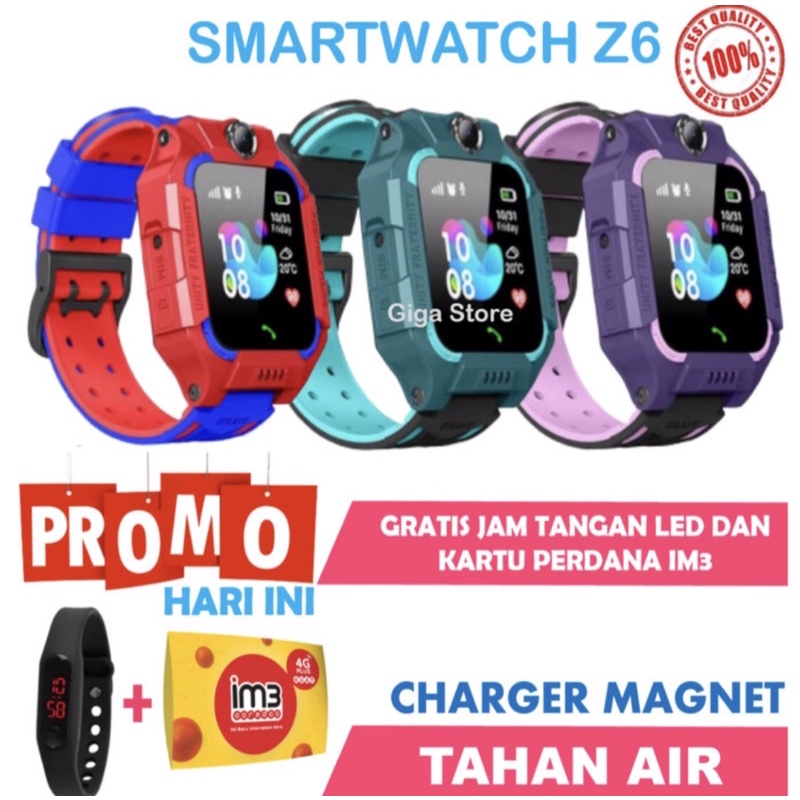 Jam Tangan Anak Imo Z6 Tahan Air Charger Magnet Smartwatch Imo Z6 Imoo