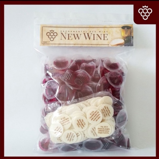 

NEW WINE CUP (50) HOSTI AYAT (ANGGUR PERJAMUAN ISI 50 + HOSTI AYAT)
