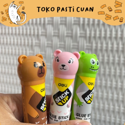 

lem stick deli perekat kertas karakter hewan binatang keperluan sekolah anak bisa COD termurah lem lucu imut fancy import bisa untuk lem kertas warna