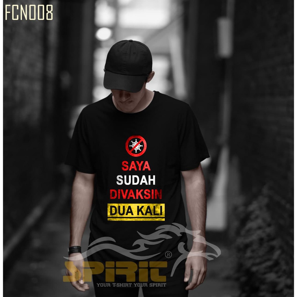 KAOS SAYA SUDAH DIVAKSIN 2 KALI BAJU KAOS VAKSIN KAOS DISTRO Pria Pendek