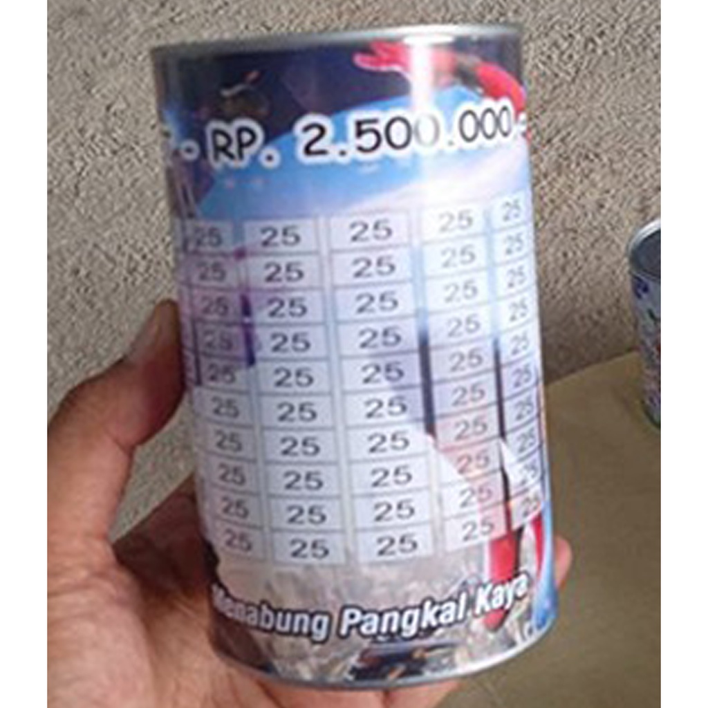 [✅COD] Celengan Tabungan Target Viral Kaleng Buka Tutup Unik Custom Karakter Nabung Anak Murah-2,5 JUTA (25K)
