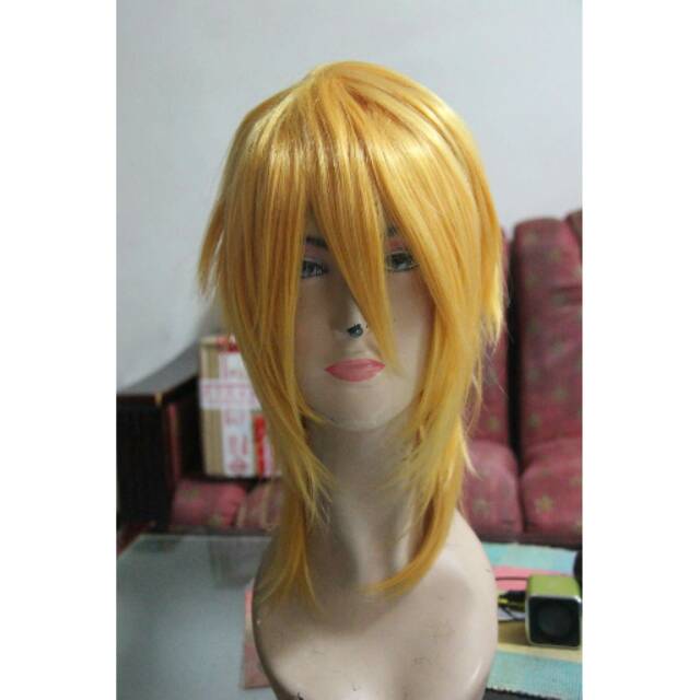 Wig base cowo yellow blonde / wig base cowo kuning alibaba