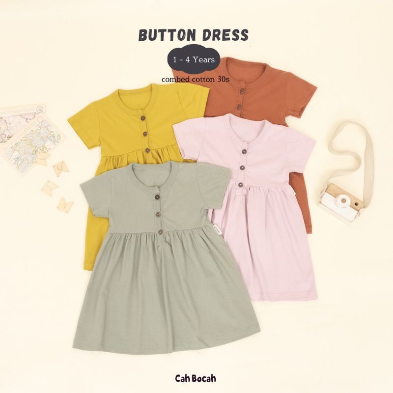 CAH BOCAH - BUTTON DRESS - DRESS ANAK - DRESS BAYI