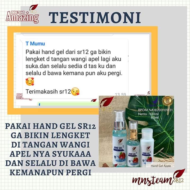 Hand Gel SR12 | Hand Gel Apple SR12 | Hand Spray Strawberry SR12 | Netto 60ml &amp; 100ml | Pembersih tangan SR12 Skincare | Hand Sanitizer