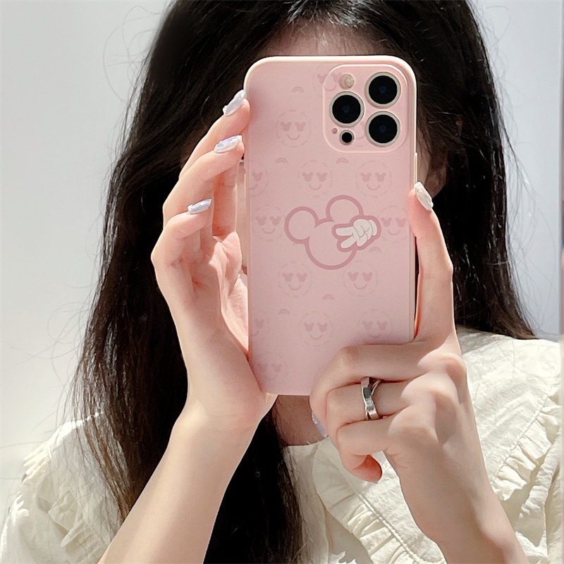 Minimalist Disney Mickey case iphone 11 pro max 13 pro max 12 pro max Xs max XR 7/8 plus se2020 Fun Side Pattern All Inclusive Shockproof Silicone Soft Case Cover