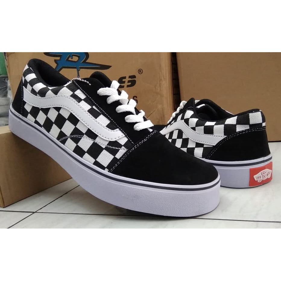 100% PREMIUM SEPATU VANS44 OLDSKOOL CHECKERBOARD BLACK WHITE WAFFLE ICC