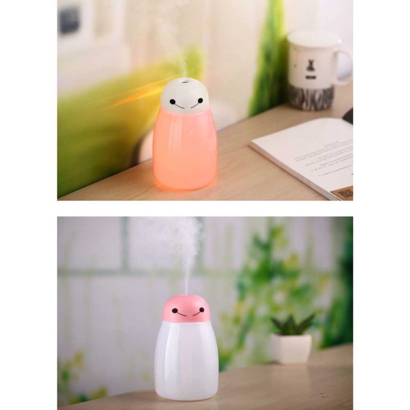 Humidifier Mini Aromatherapy Pelembab Udara RGB USB 400ml Model Baymax