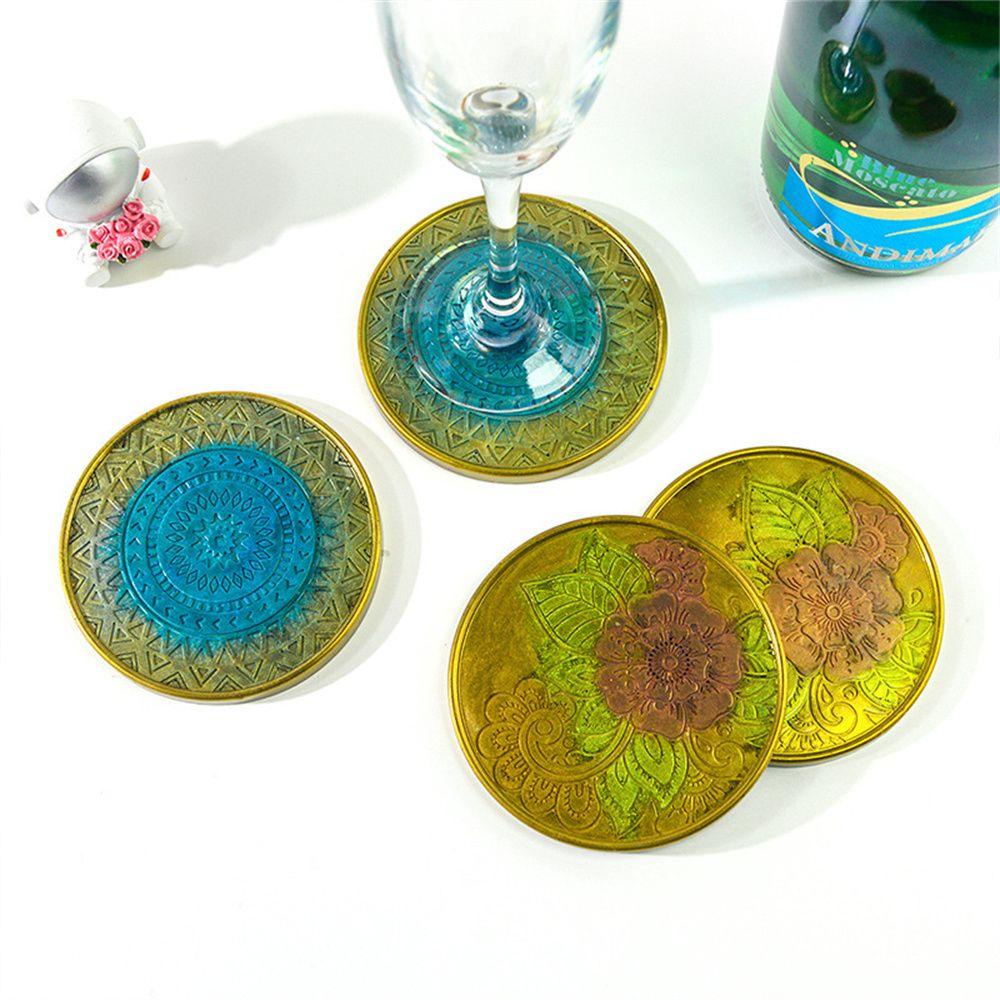 Preva Cetakan Pengecoran Resin Epoxy Dekorasi Desktop DIY Craft Tray Coaster Silicone Cup Mat Membuat Perhiasan Cetakan