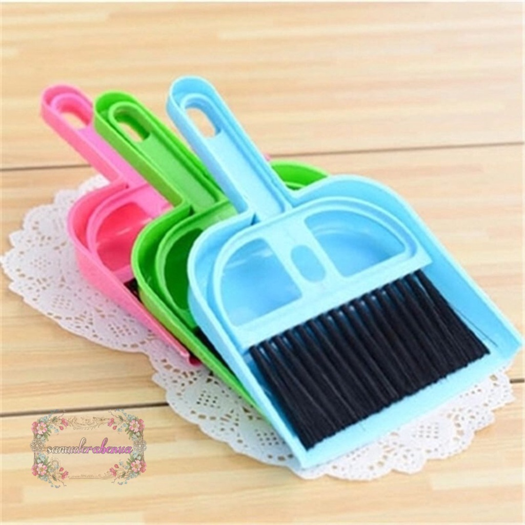 RT66 sapu dan pengki set mini dustpan serok cikrak kecil kebersihan karpet mobil meja laptop SB3442