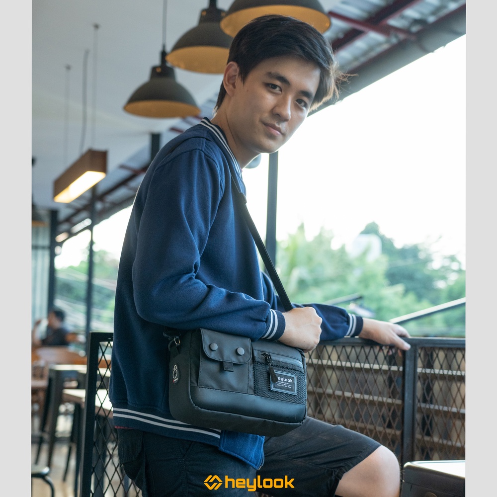 Tas Selempang Pria Wanita Tas Bahu Hitam Polos Tas Slingbag Original Branded Waterproof Premium Cowok Pouch bag Multifungsi Clutchbag Terbaru