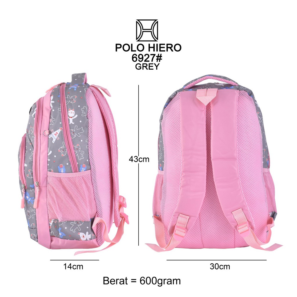 Tas Ransel Perempuan Polo Hiero 6927 Tas Wanita Import,[Free Tas Kosmetik] Style Casual