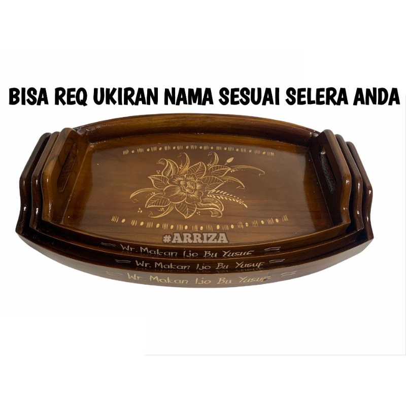 NAMPAN / BAKI /  WOODEN TRAY / NAMPAN KAYU DARI KAYU JATI ASLI MODEL OVAL