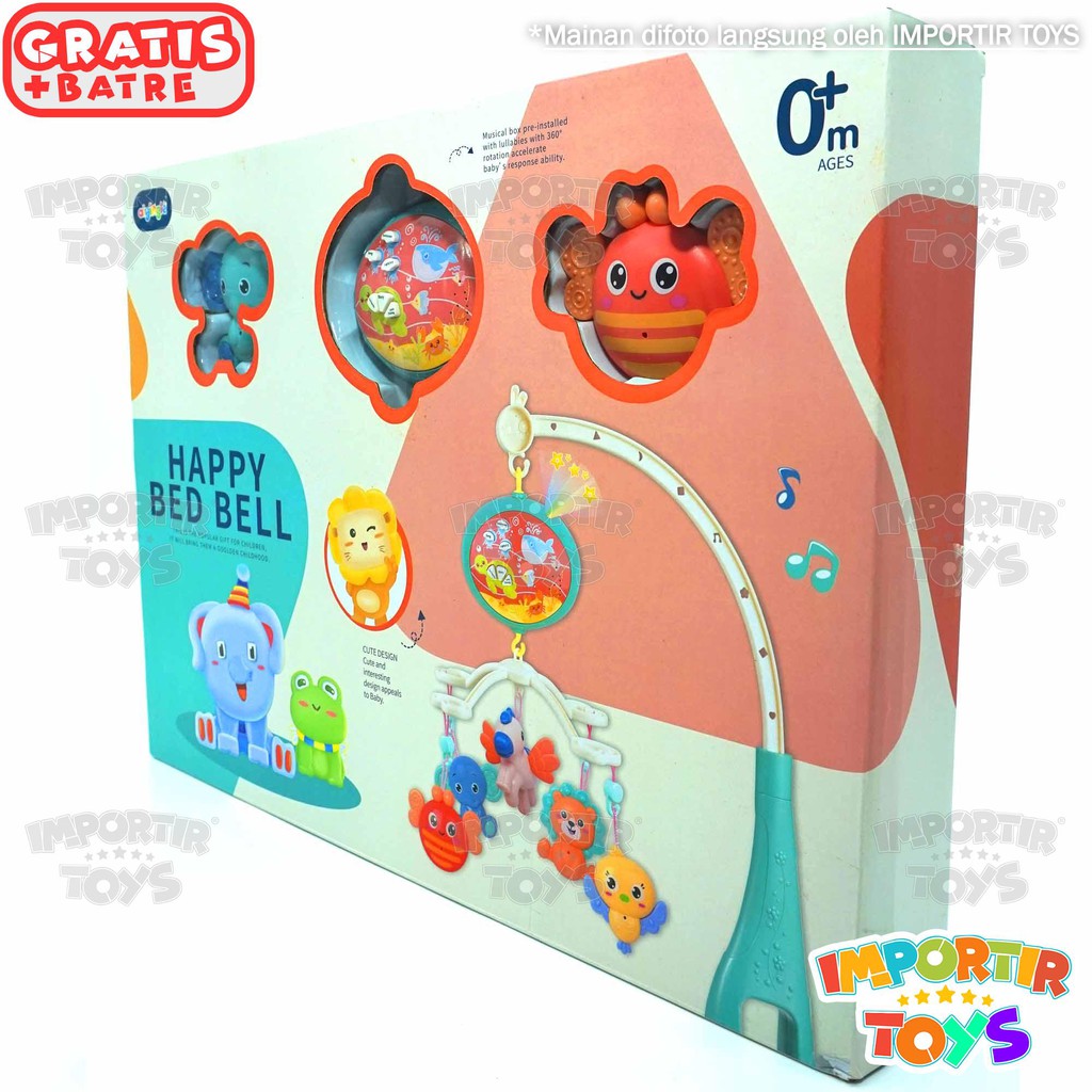 Mainan Bayi Music Box BATRE Baby Playgym KERINCINGAN HAPPY BED BELL