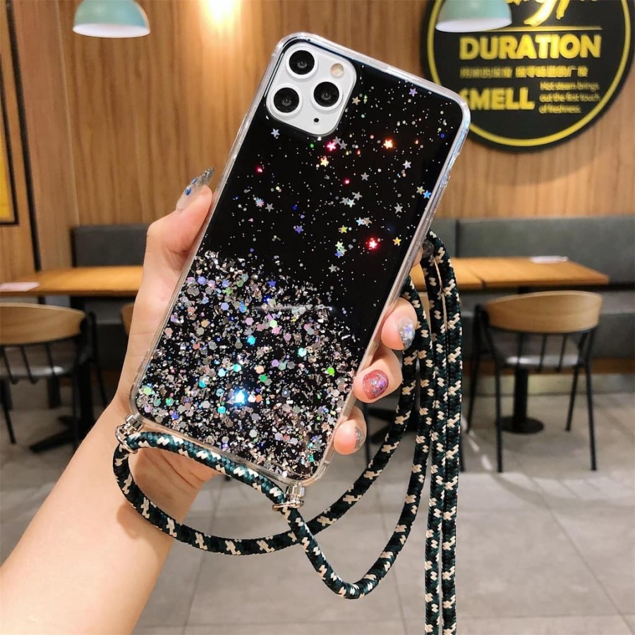 REDMI NOTE 6/NOTE 8/8 PRO/REDMI NOTE 9/9 PRO/MI10T/9 CASE TALI GANTUNGAN NAGITA GLITER LANYARD CASE