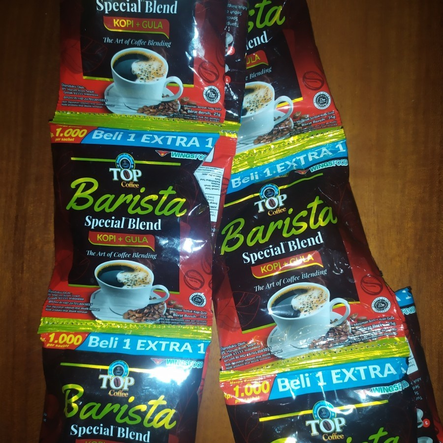 

Top Coffee Barista 25Gr 1 RENCENG 15PCS (BELI 2 GRATIS 1) kopi barista