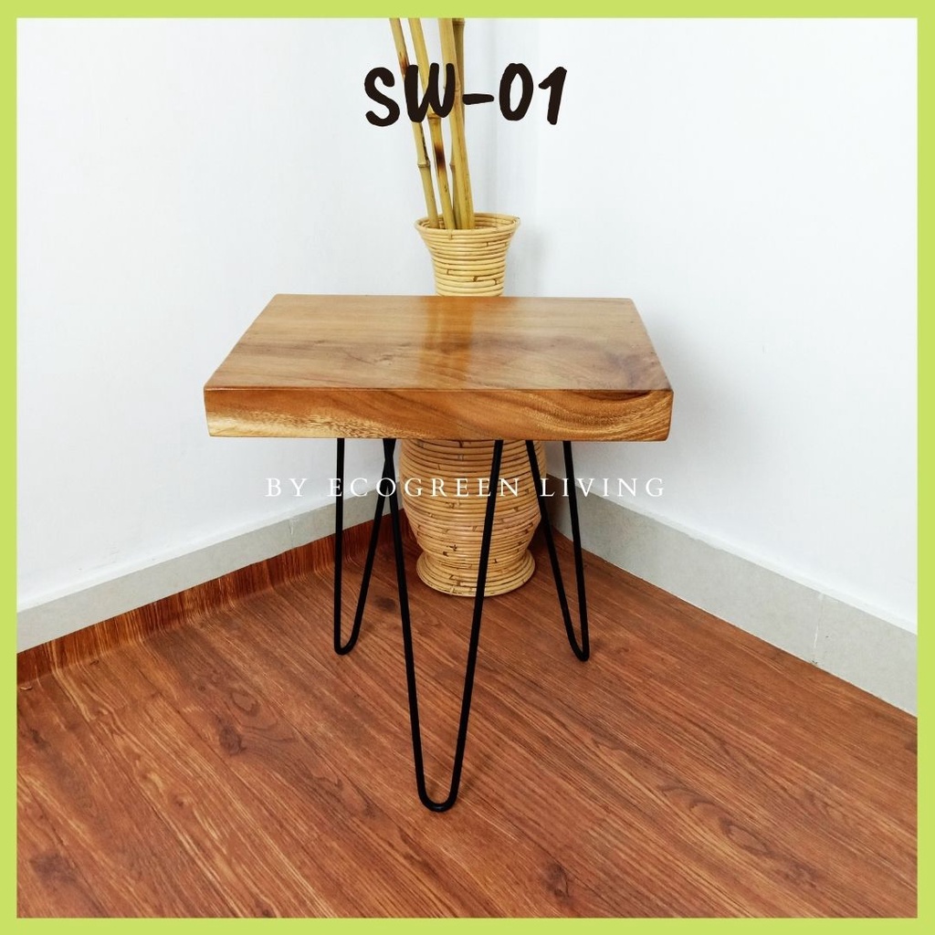 MEJA TERAS / MEJA KAYU RUSTIC / MEJA KAYU AESTHETIC / WOODEN  STOOL / STOOL KAYU