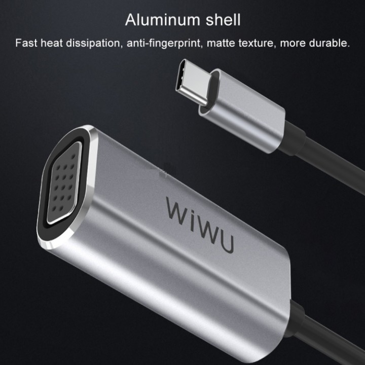 WIWU ALPHA VGA - Hub Adapter USB-C to 2K VGA Connector Cable