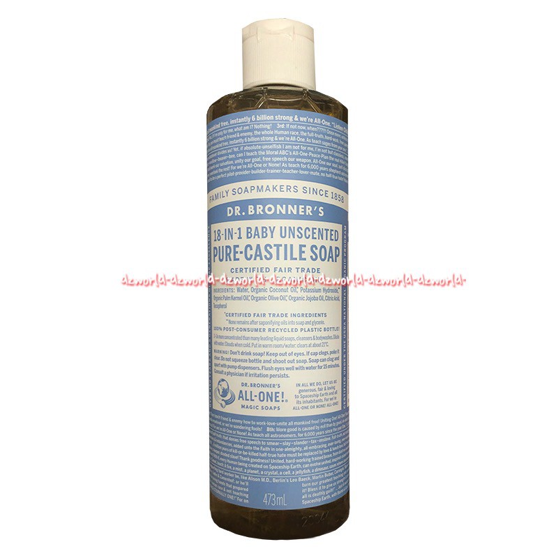 Dr Bronner's 18in1 Tea Tree Pure 473ml Citrus Lavender Rose Peppermint Castile Sabun Cair Dr Broner