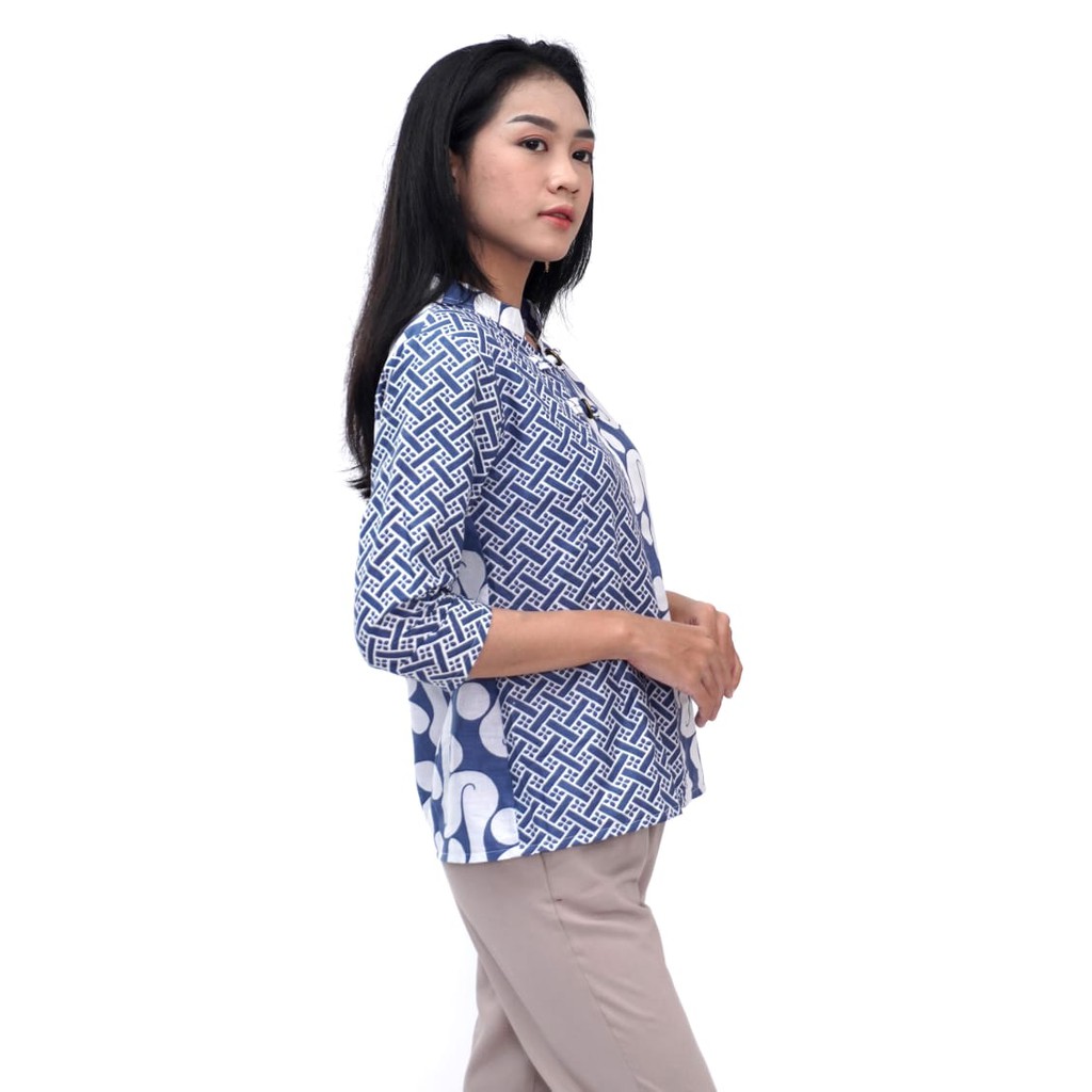 Blouse Batik Wanita Modern - Kerah Shanghai - S-M-L-XL-XXL-3L-4L-5L