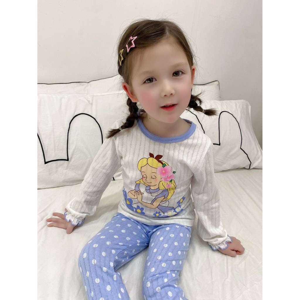 Piyama perempuan impor motif Princess Elsa/Mermaid/Alice/SnowWhite/Rapunzel/Aurora