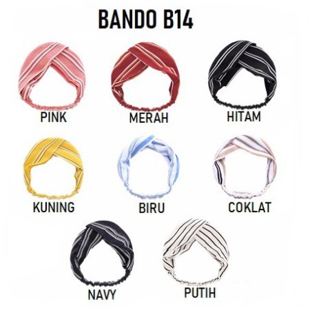 DS B14 BANDO KAIN WANITA MOTIF GARIS BANDO WANITA IMPORT HAIRBAND WANITA