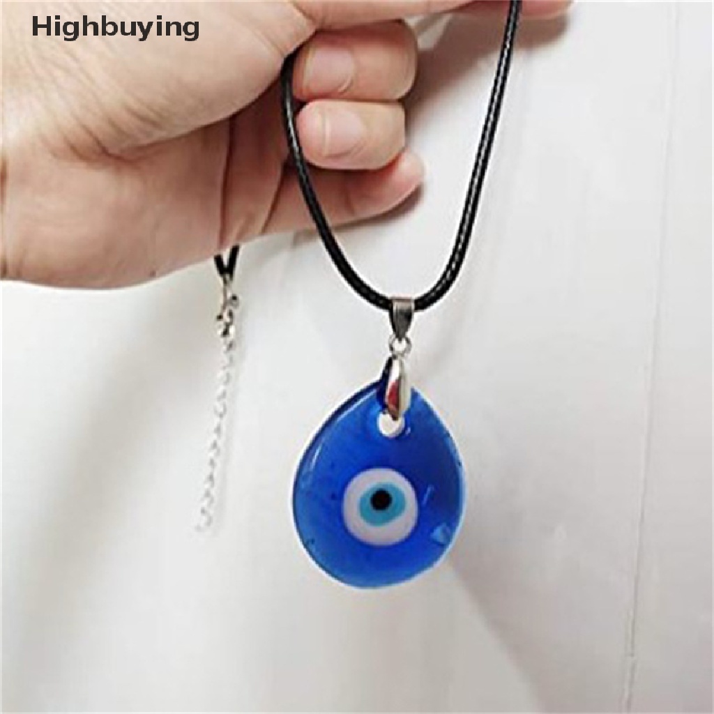 1pc Kalung Liontin Evil Eye Bahan Kaca Warna Biru Ukuran 30mm Untuk Wanita Glory