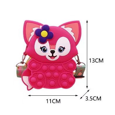 TAS SELEMPANG ANAK MINI POP IT KARAKTER BAHAN JELLY RUBBER