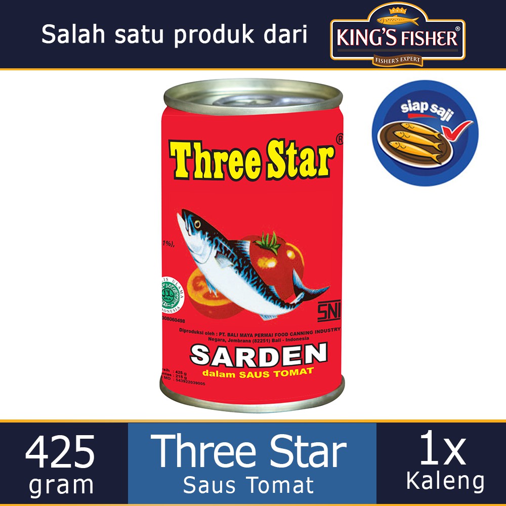 

MyHomey Three Star Sarden mini saus tomat Makanan Kaleng 425 g