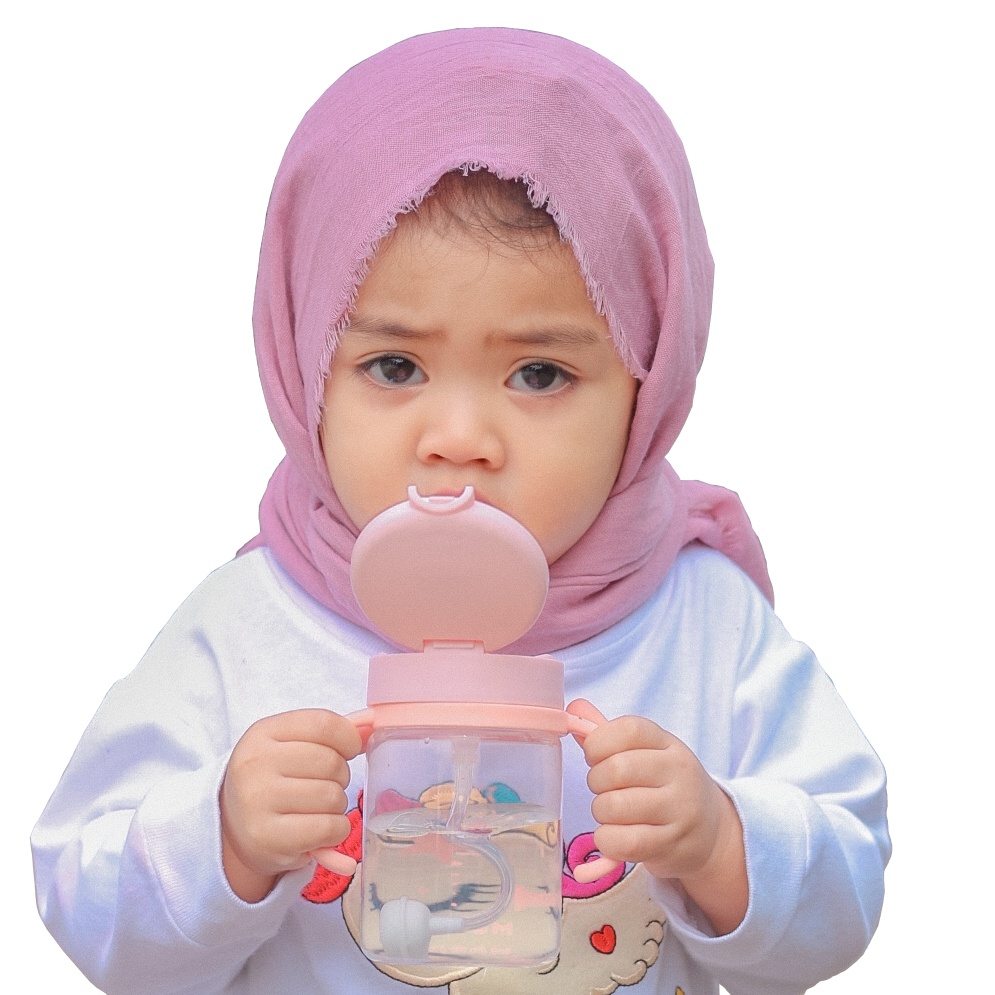 Mugu 220ml Training Bottle Weigthed Straw Cup Botol Sedotan Anak dengan Pemberat