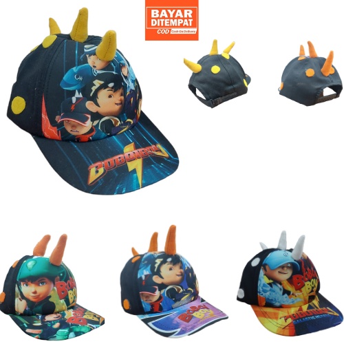 Topi Anak / Balita Print Depan Karakter Boboiboy Galaxy Usia 1-8 Tahun